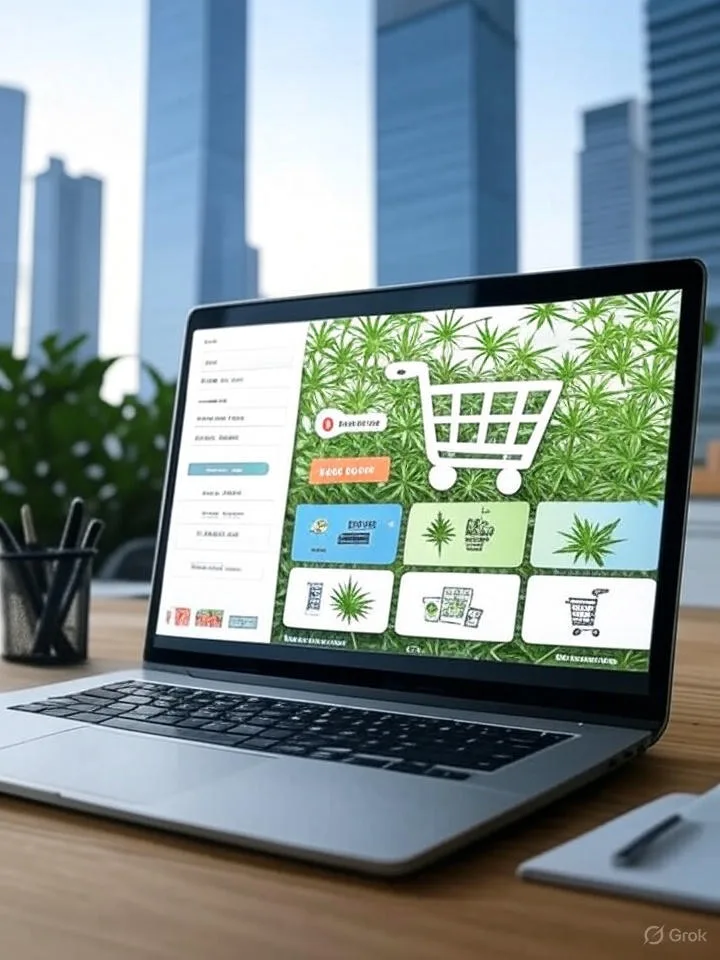laptop showing cannabis delivery website - buy weed online in langley and surrey