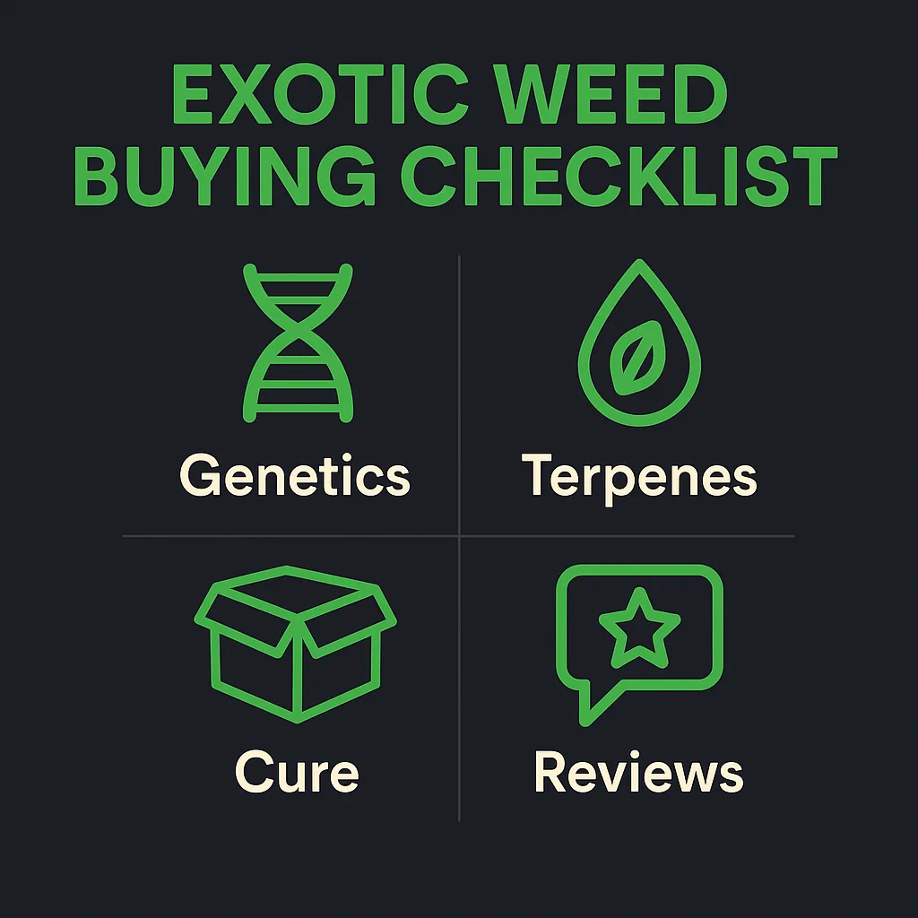 Exotic weed buying checklist — step-by-step guide to buy exotics in Canada