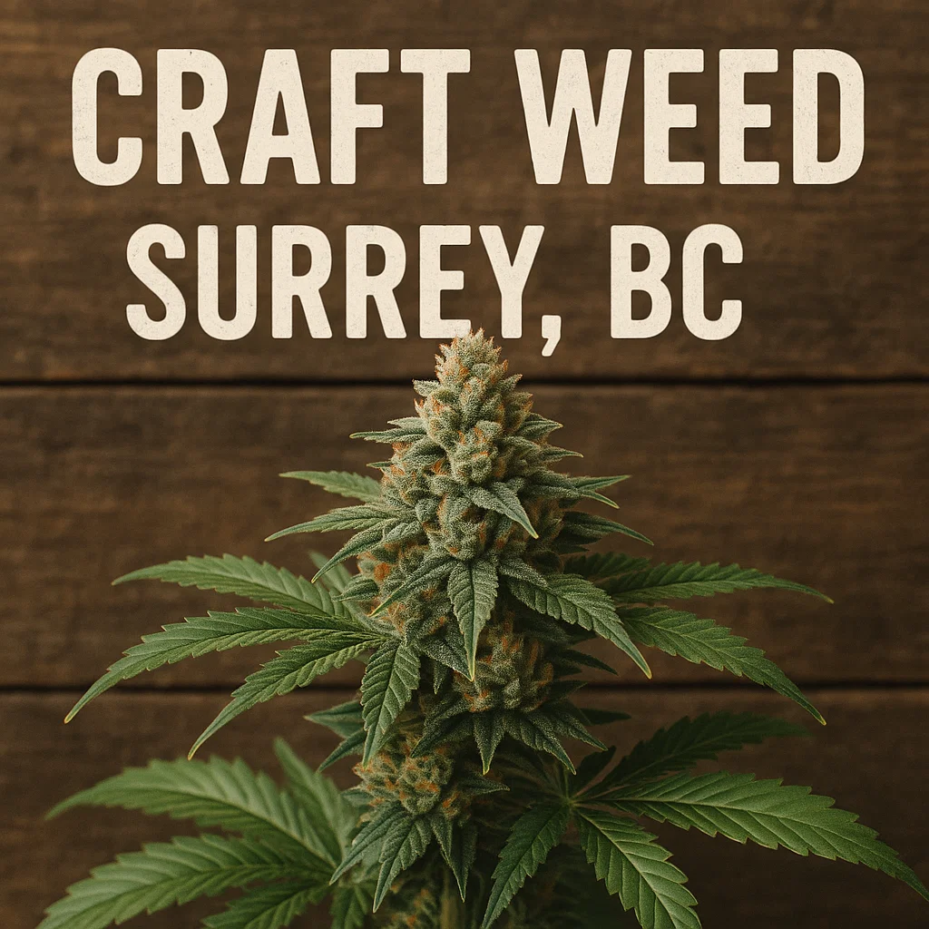 Craft weed Surrey BC — close-up cannabis cola showing trichome-rich flower